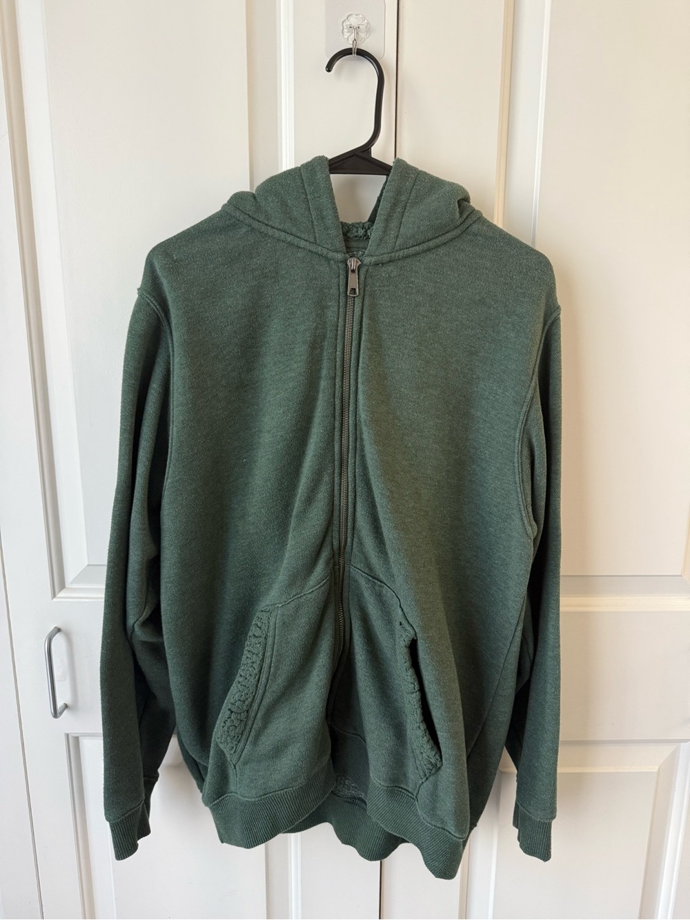 American Eagle Aerie Green Zip Up Hoodie Size XS Oversized